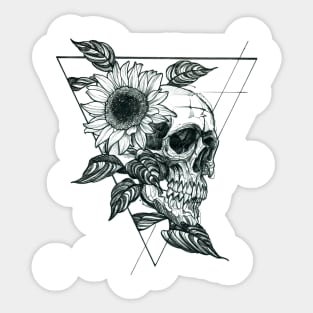 Sunflower Skull Sticker